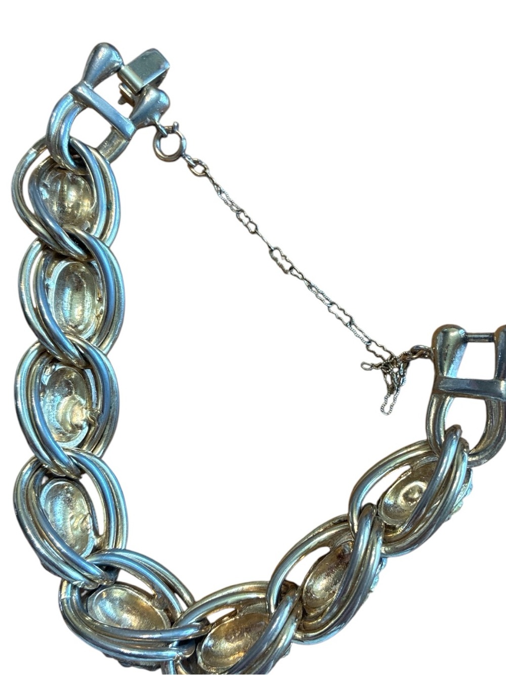 Gold Rhinestone Link Stretch Bracelet - Picture 4 of 4